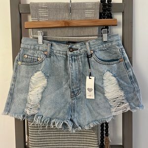 Frayed jean shorts